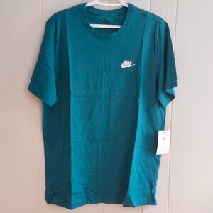 Nike Men's Sportswear Club T-Shirt LARGE Teal/White, NWT
